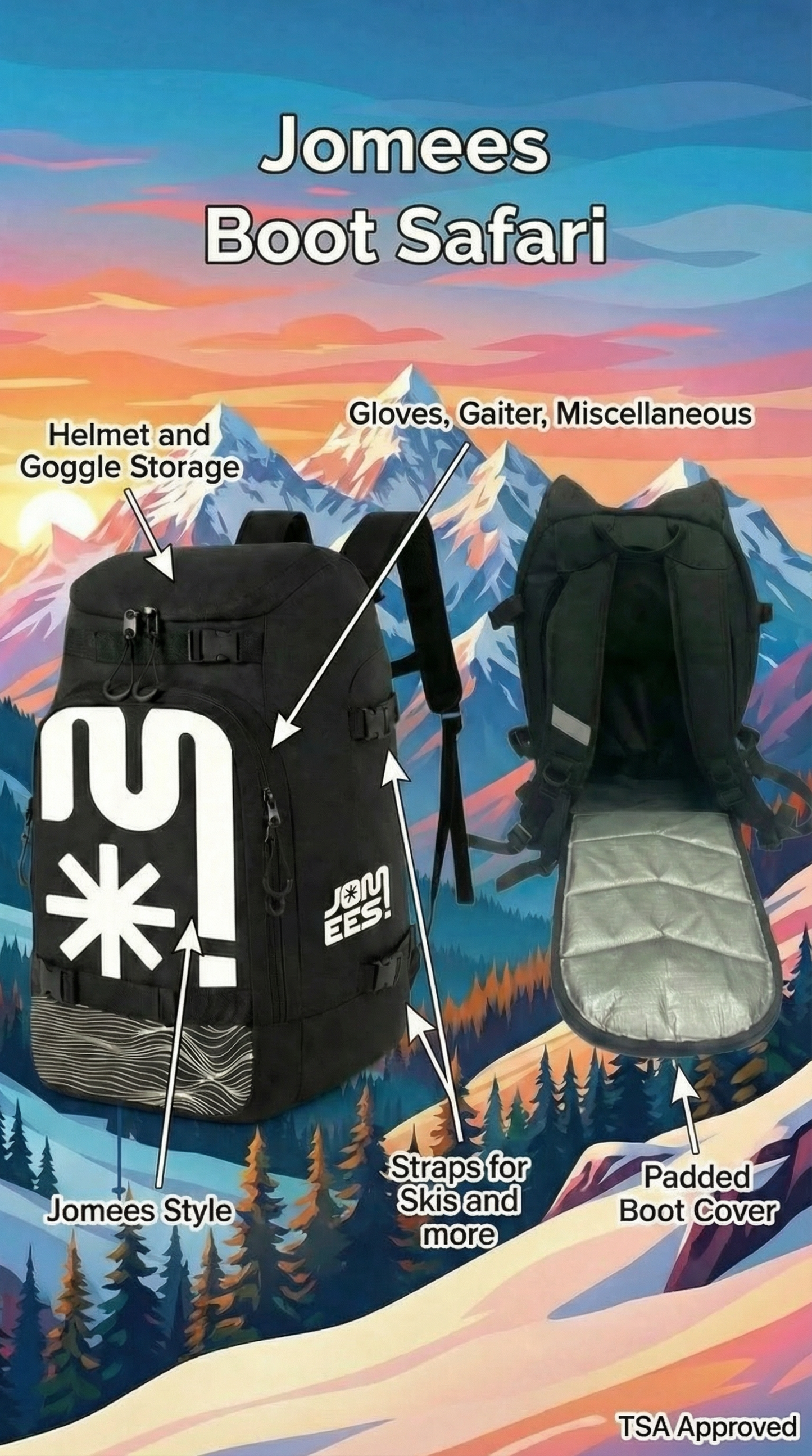 Jomees Padded Boot and Helmet Bag Black and White